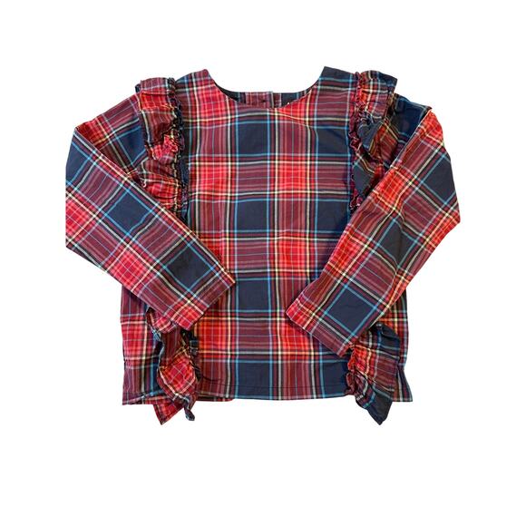Tea Collection Plaid Long Sleeve‎ Shirt Sz 10 - Picture 1 of 7